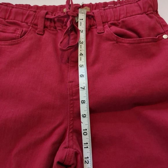 Judy Blue Women's Garment Dyed Red Elastic Waist Jeans Size 9/29 - Picture 8 of 9
